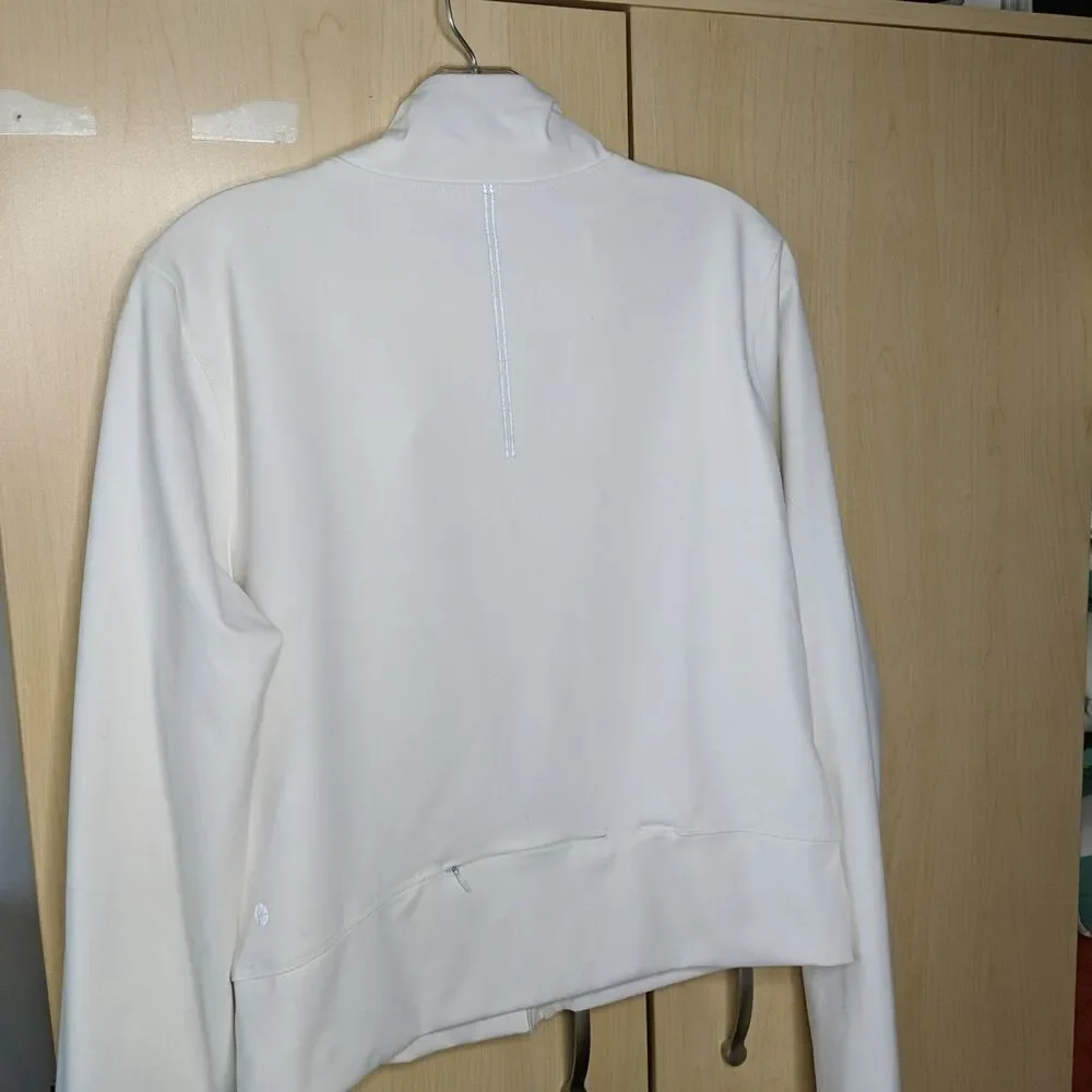 90 Degree Reflex White Compression Jacket Women Size XL  Very Fitted Full Zip
